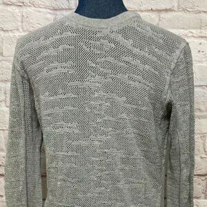 Allsaints Mens Textured Knit Sweater Gray Small
